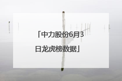中力股份6月3日龙虎榜数据
